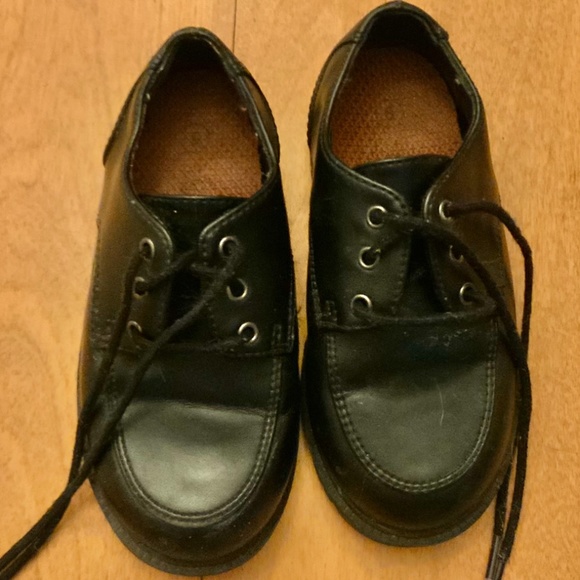 Toddler Boy vegan Leather Black Dress Formal Loafer sz 8 - Picture 1 of 3